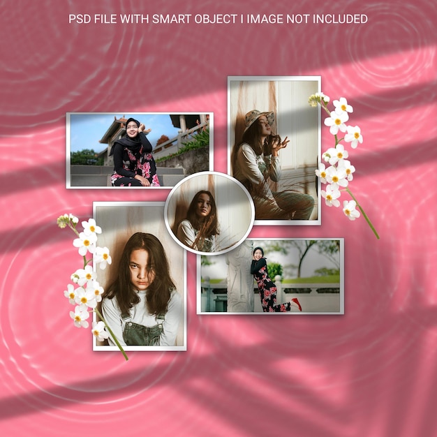 A picture of a girl with a flowered dress on it