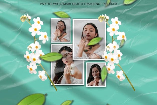 A picture of a girl with a picture of a girl with a flower in the middle