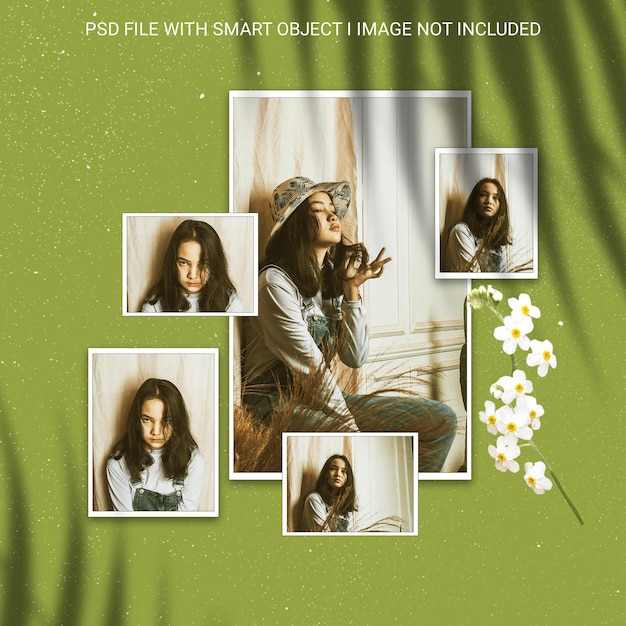 A poster with a picture of a girl with a flower in the middle