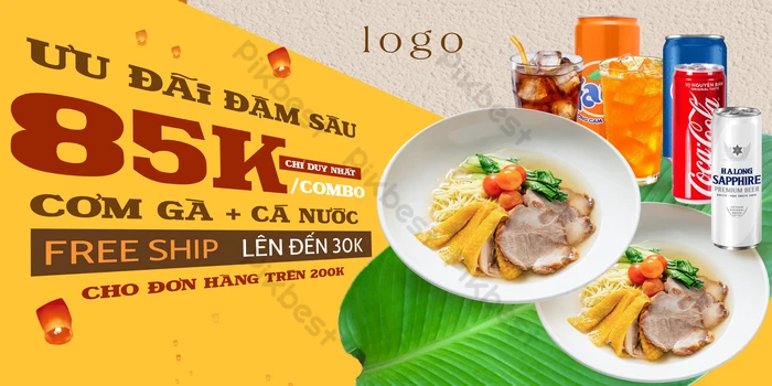 Banner Khuyễn Mãi Sale đồ ăn Food Cho Nhà Hàng Siêu Thị