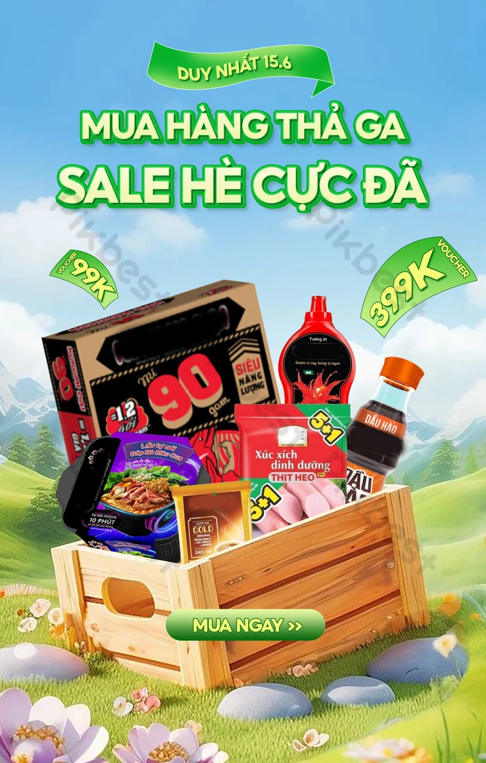 Banner Sale Bán đồ ăn Trên Sàn Thương Mại điện Tử
