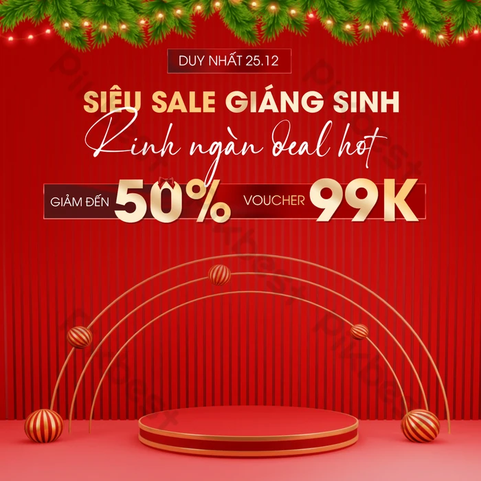 Banner Vuông Sale Giáng Sinh Rinh Ngàn Deal Hot