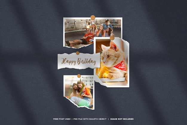 Birthday photo frame set mockup moodboard