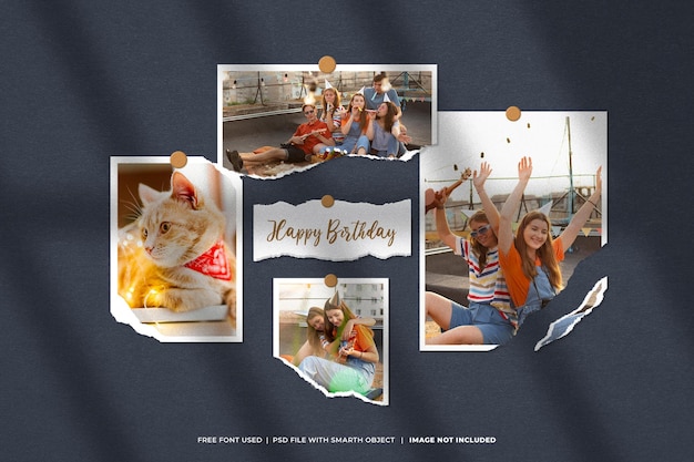 Birthday photo frame set mockup moodboard