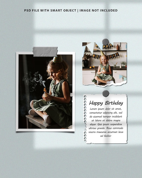 Birthday photo frame set mockup premium psd premium psd premium psd