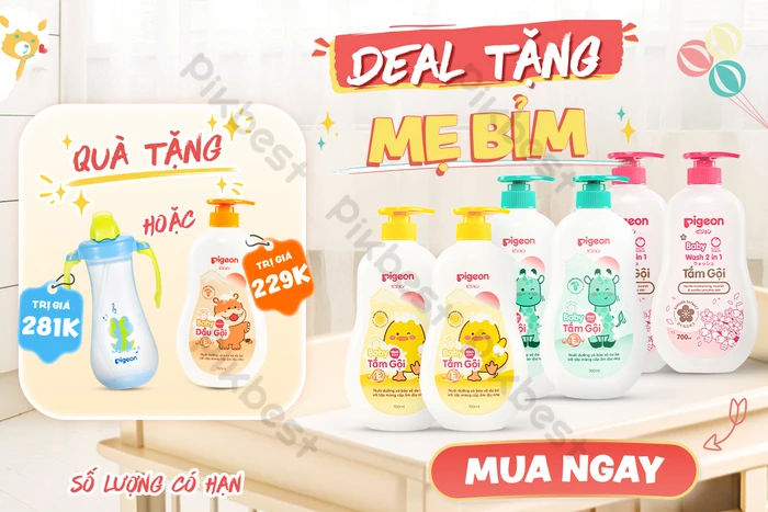 Biểu Ngữ Sản Phẩm Chăm Sóc Mẹ Và Bé Trong Khung Cảnh Phòng Sáng