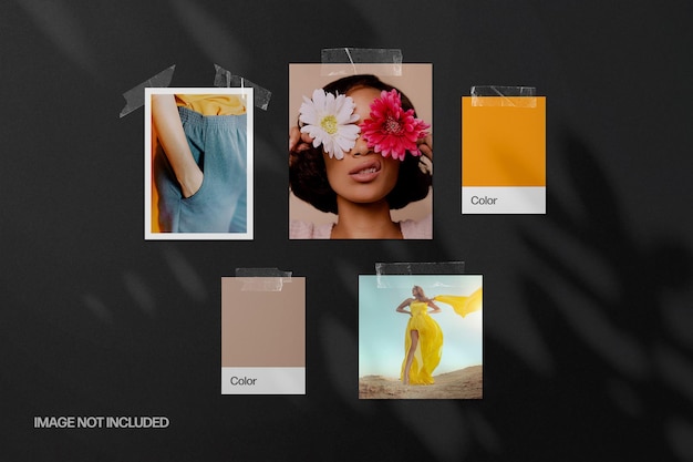 Black moodboard mockup scene