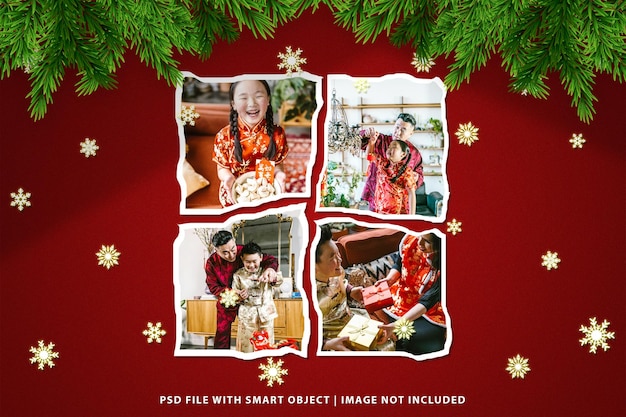 Chinese new year photo frame mockup premium psd