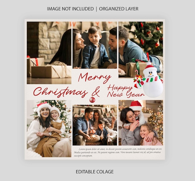 Christmas colage photo frame
