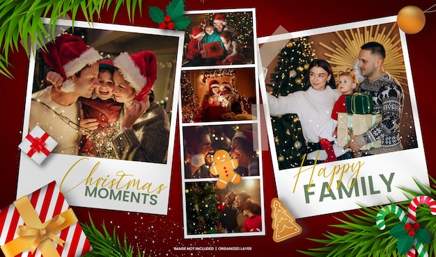 Christmas collage set photo mockup