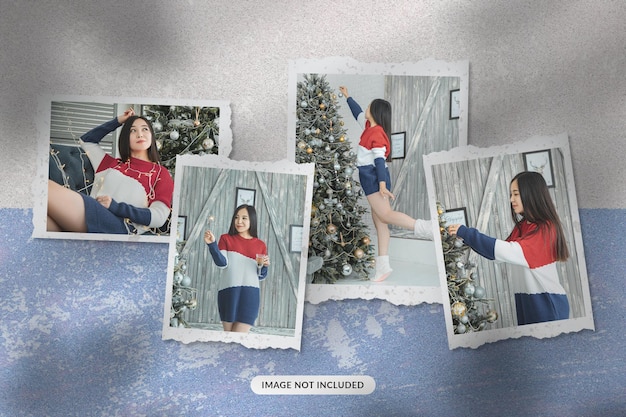 Christmas paper photo mockup