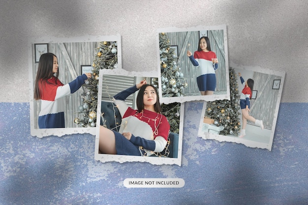 Christmas paper photo mockup