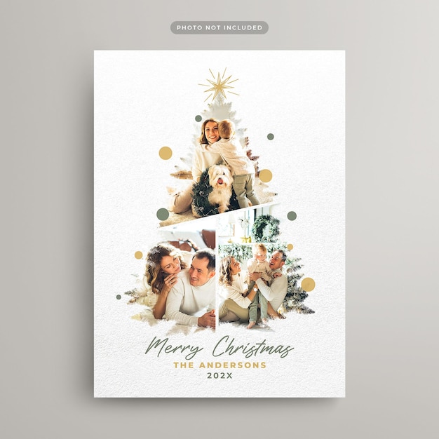 Christmas photo card for instagram social media post and web banner