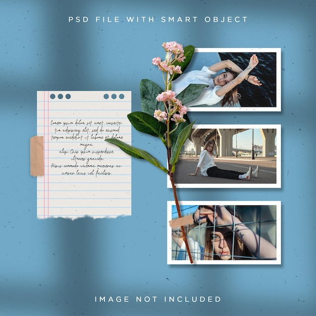 Collage frame moodboard design mockup