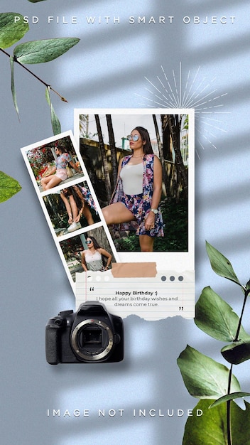 Collage frame photo for social media stories