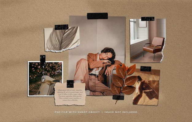 Fashion photo frame collage moodboard