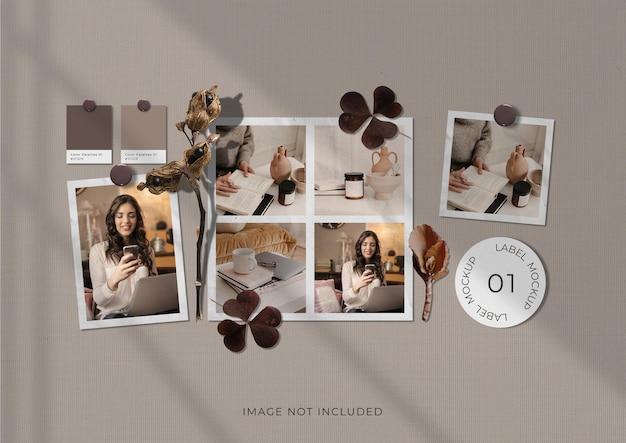 Fashion photo frames moodboard mockup