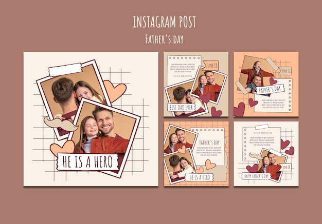 Hand drawn father’s day instagram posts