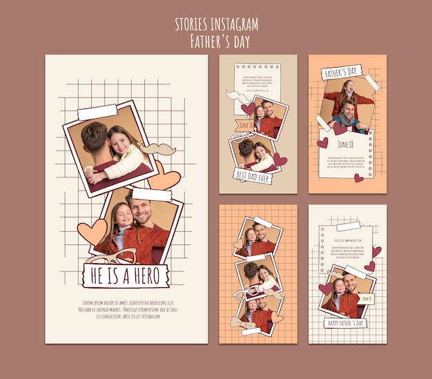 Hand drawn father’s day instagram stories