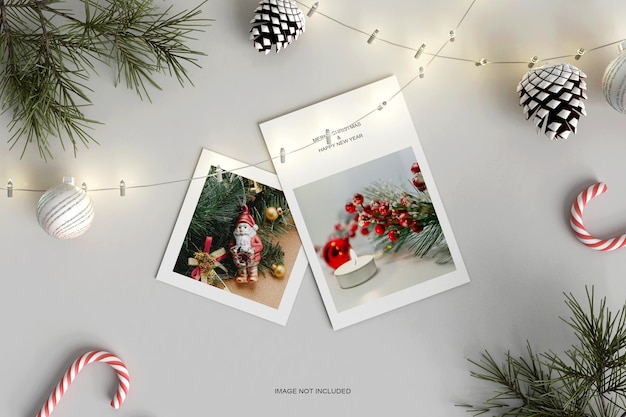 Merry christmas greeting card mockup