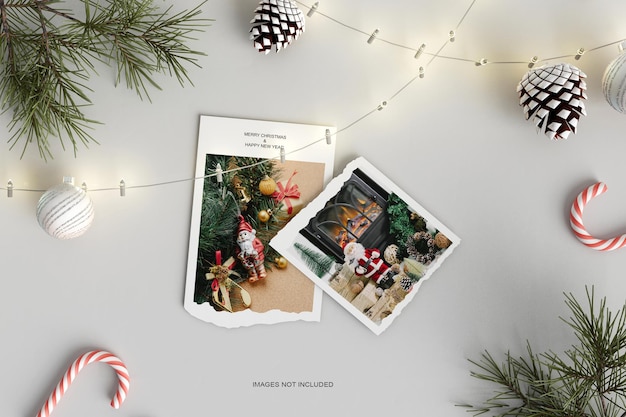 Merry christmas greeting card mockup