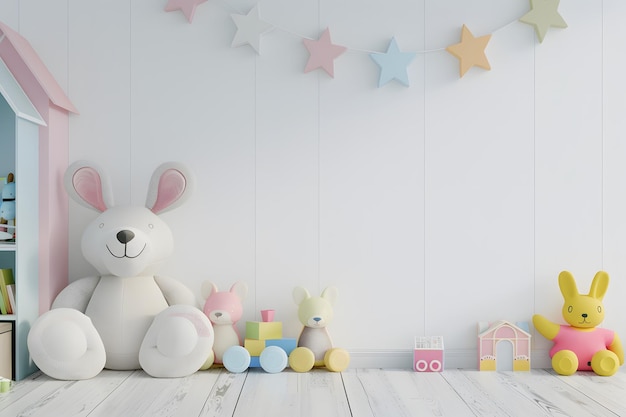 Minimalist nursery with soft toys and natural light