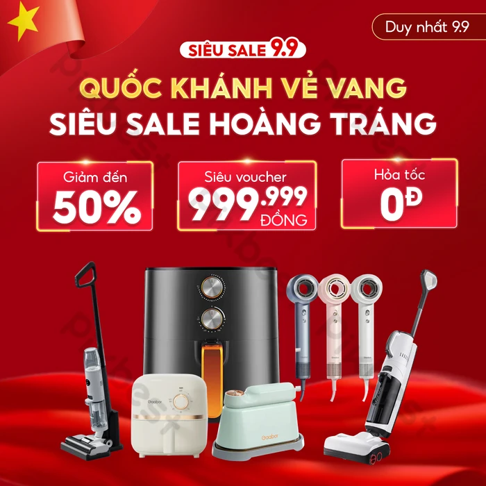 Mẫu Banner Sale Trang Trí Shop Mừng Quốc Khánh Sale Hoành Tráng