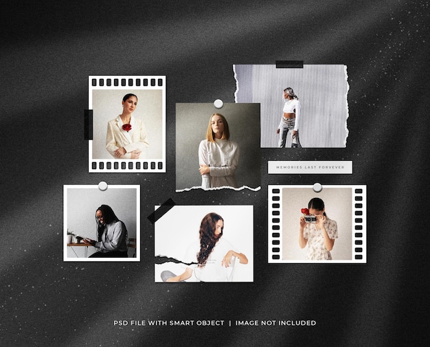 Old vintage moodboard collage mockup