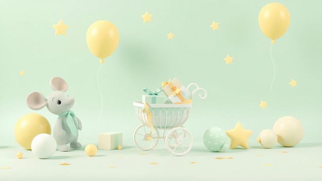 Pastel baby shower background