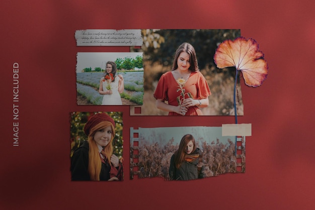 Photo frame set mockup premium psd