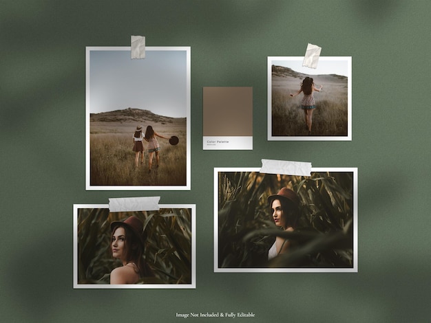 Photo paper frame moodboard mockup