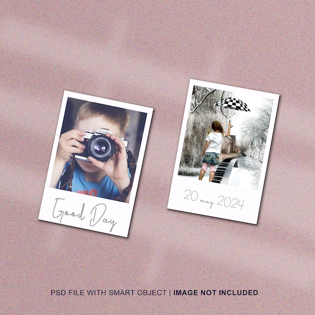 Realistic photo frame mockup with shadow