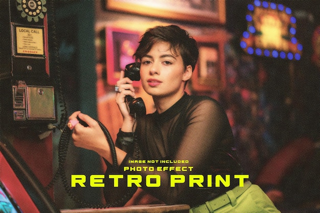 Retro print photo effect