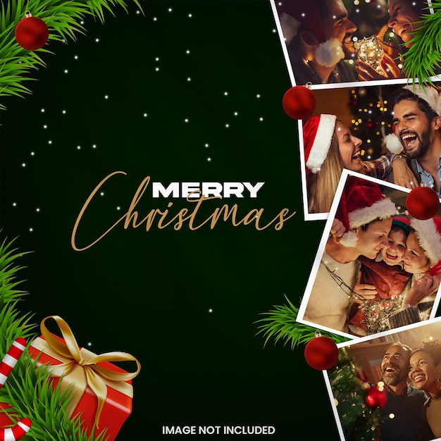 Romantic christmas photo mockup