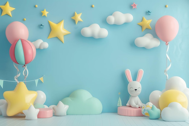 Unique 3d children s day special elements with copy space