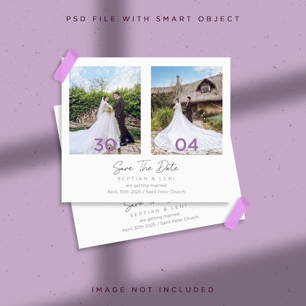 Wedding photo frame set moodboard mockup