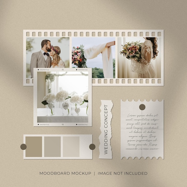 Wedding photo frame set moodboster mockup