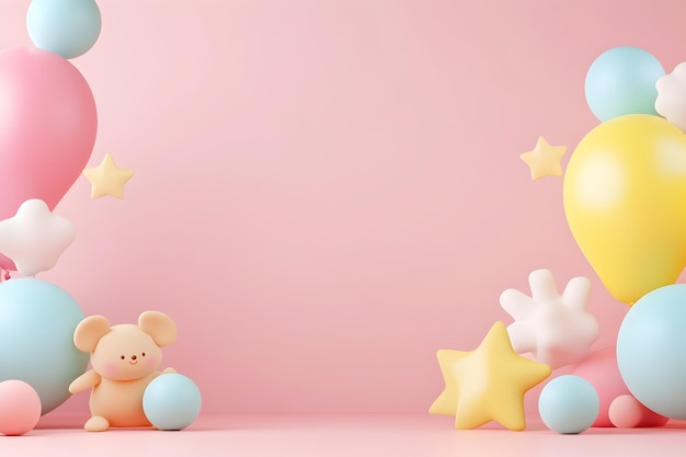 Whimsical cartoon banner design with playful characters and call to action label