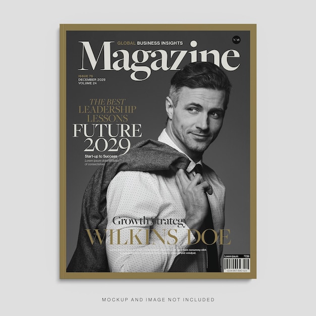 Business magazine cover template in photoshop psd