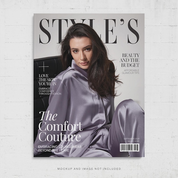 Fashion magazine cover template for women in elegant theme in photoshop psd