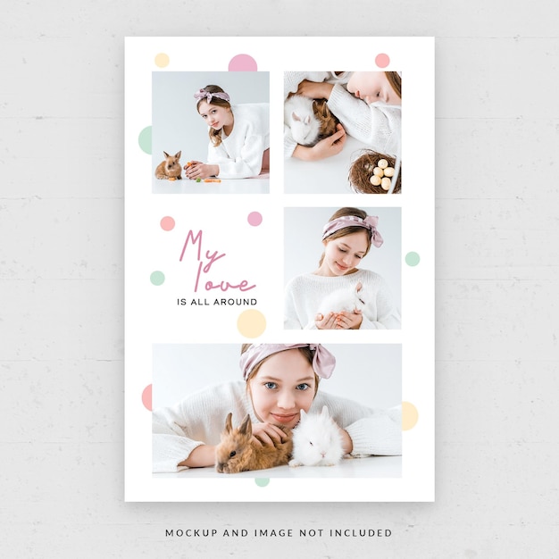 Mẫu tờ rơi ghép ảnh thú cưng định dạng PSD.