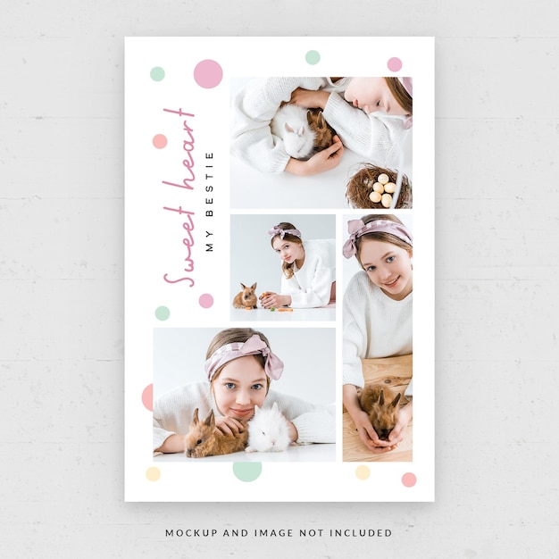 Mẫu tờ rơi ghép ảnh thú cưng định dạng PSD.