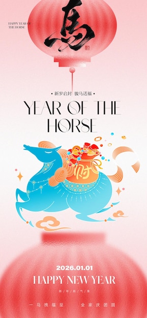 Poster chào mừng Tết Nguyên Đán 2026 – năm Ngựa.