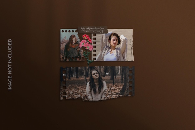 Simple photo frame mockup wall premium psd