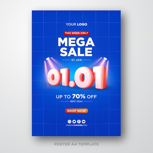 0101 shopping day sale poster template
