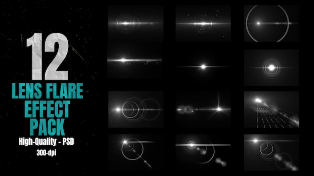 12 lens flare light effects pack