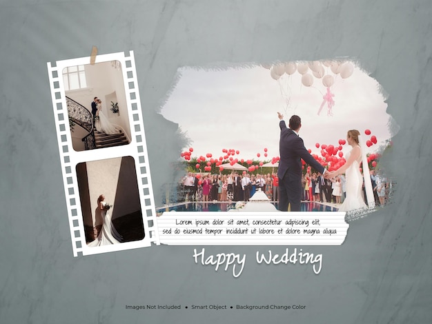 A poster for a wedding ceremony photo frame
