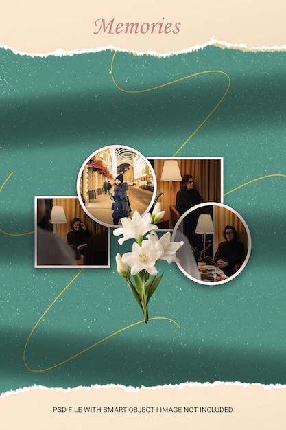 A poster with a picture of a flower and a picture of a flower