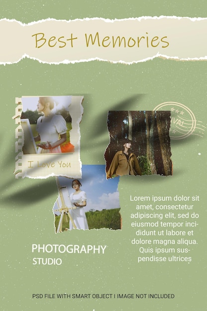 A poster with a picture of a man and a woman with a camera on it