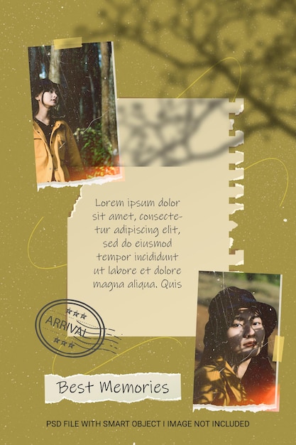 A poster with a woman in a yellow dress and a picture of a woman with a hat on it